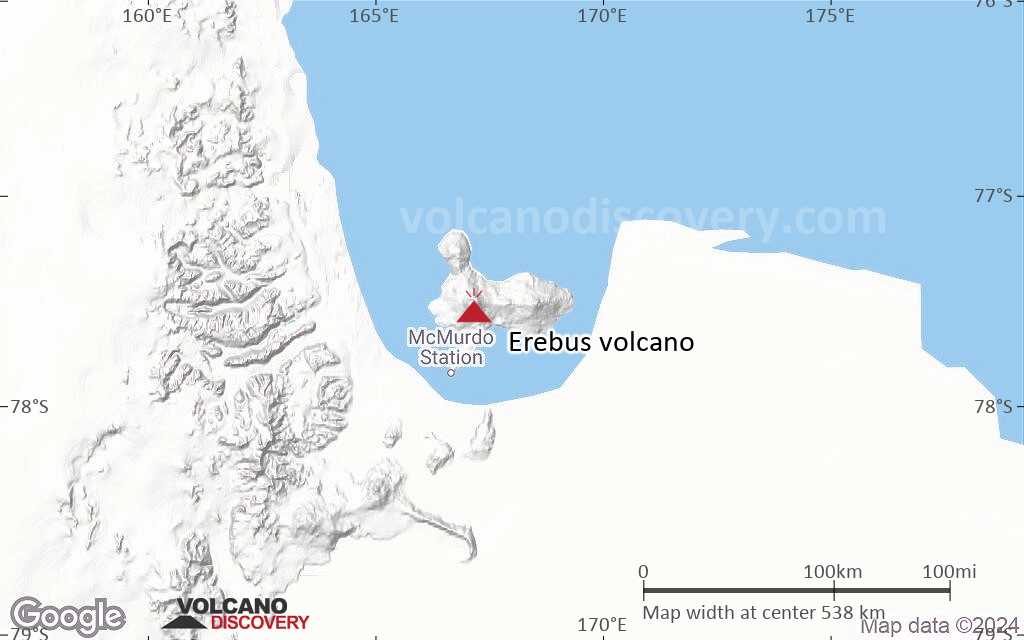Terrain-type map of Erebus volcano (region scale medium)