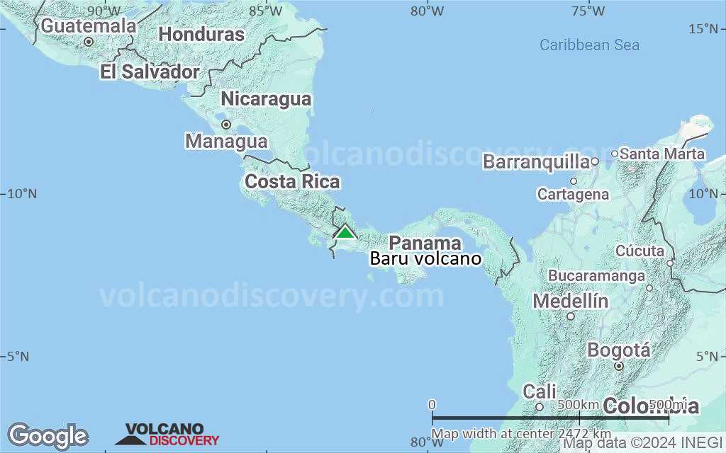 Terrain-type map of Baru volcano (region scale medium)