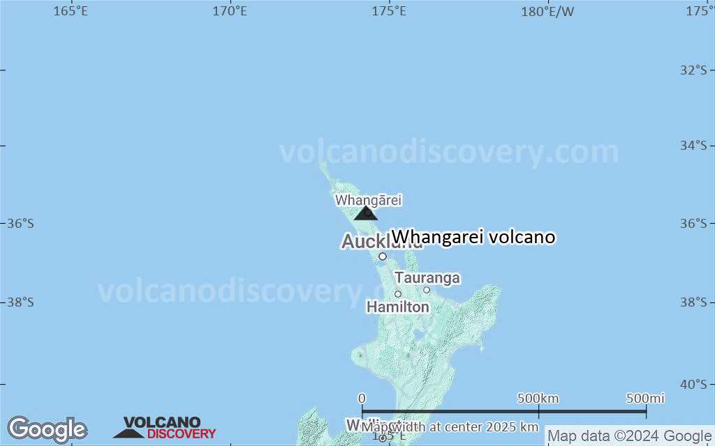 Terrain-type map of Whangarei volcano (region scale medium)