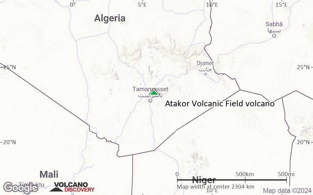 Terrain-type map of Atakor Volcanic Field volcano (region scale medium)