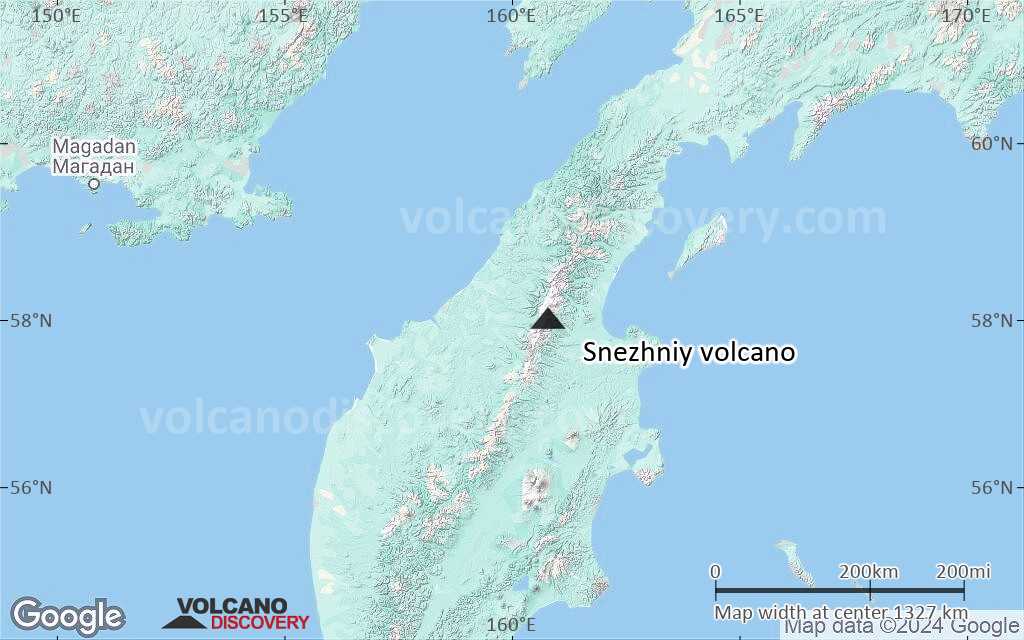 Terrain-type map of Snezhniy volcano (region scale medium)