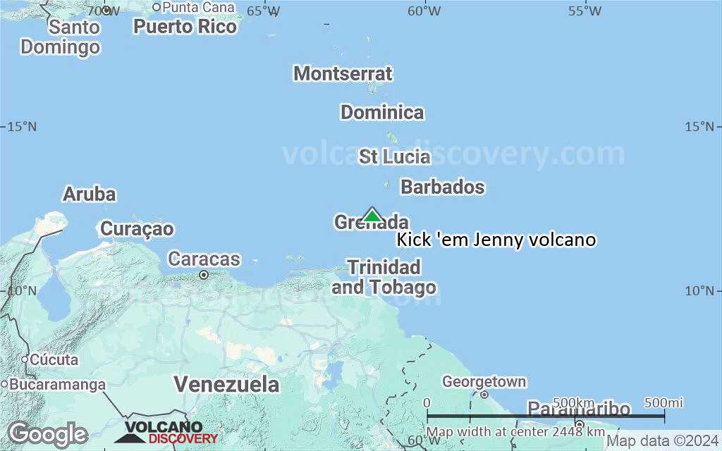 Terrain-type map of Kick 'em Jenny volcano (region scale medium)