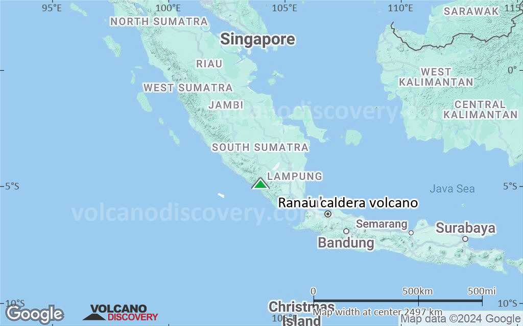 Terrain-type map of Ranau caldera volcano (region scale medium)
