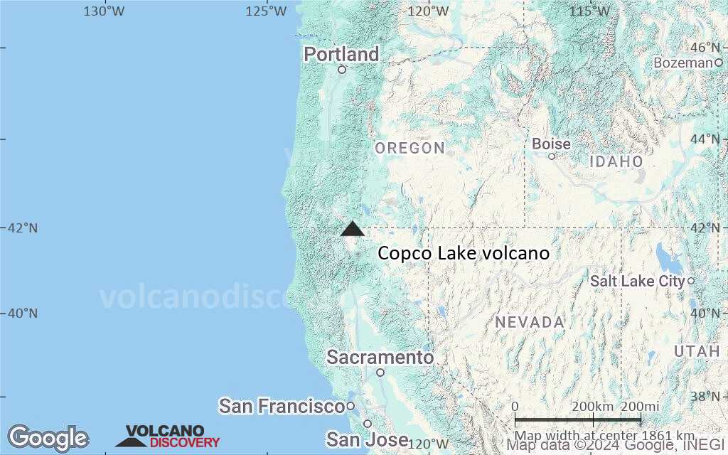 Terrain-type map of Copco Lake volcano (region scale medium)