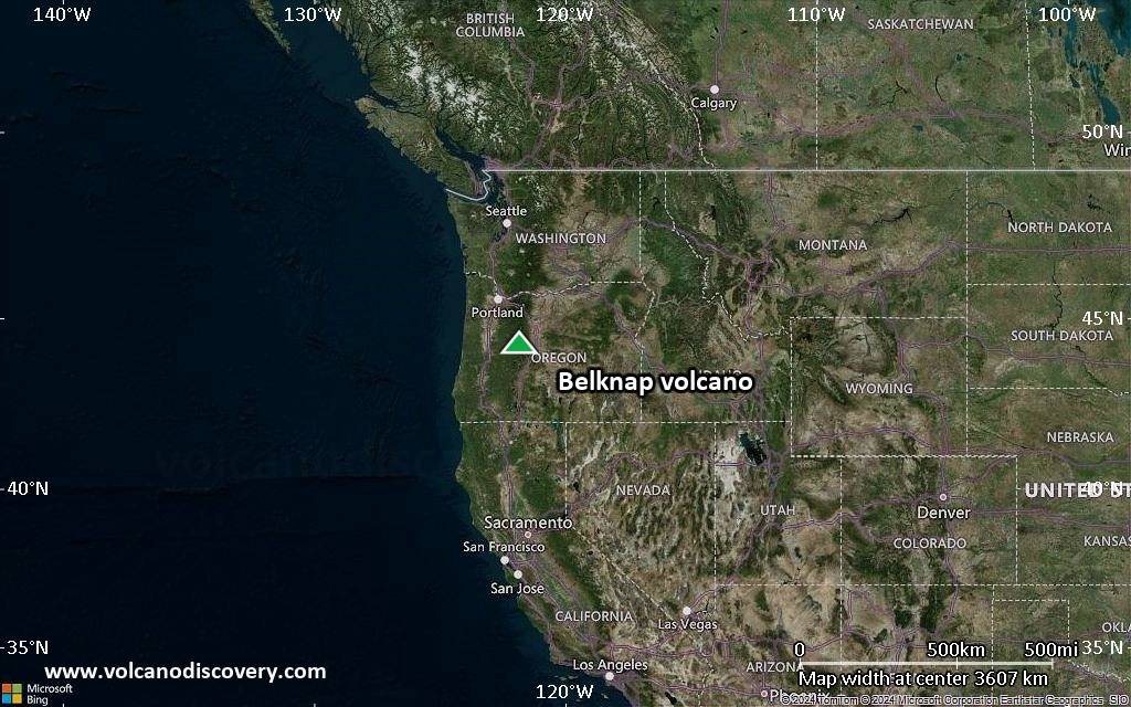 Satellite/aerial-type map of Belknap volcano (region scale large)