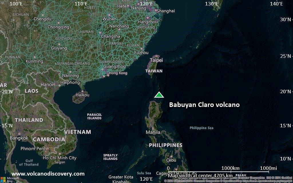 Satellite/aerial-type map of Babuyan Claro volcano (region scale large)