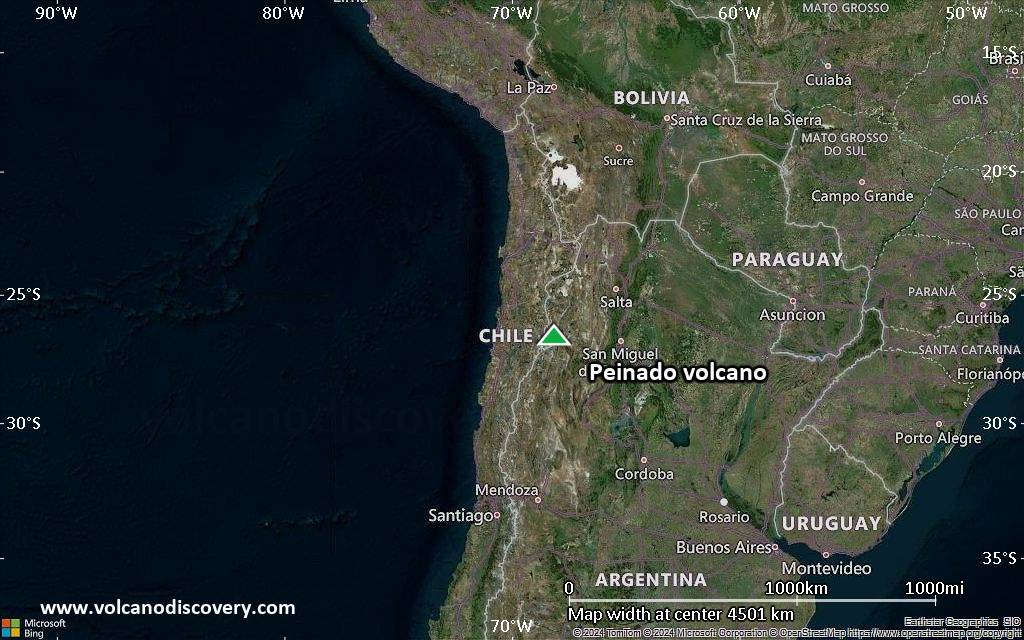 Satellite/aerial-type map of Peinado volcano (region scale large)