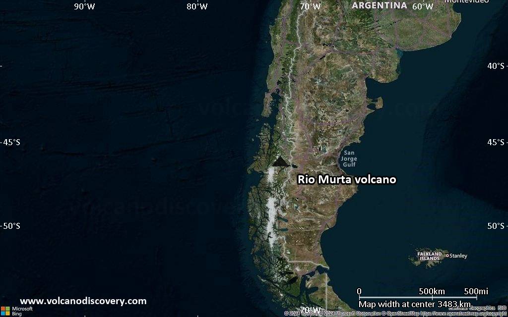 Satellite/aerial-type map of Rio Murta volcano (region scale large)