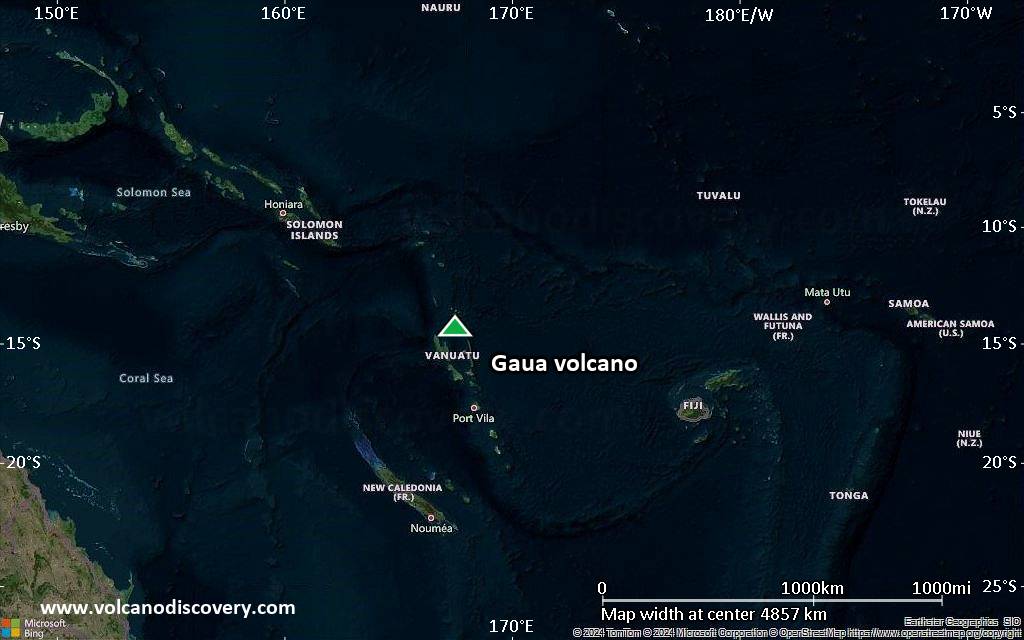 Satellite/aerial-type map of Gaua volcano (region scale large)