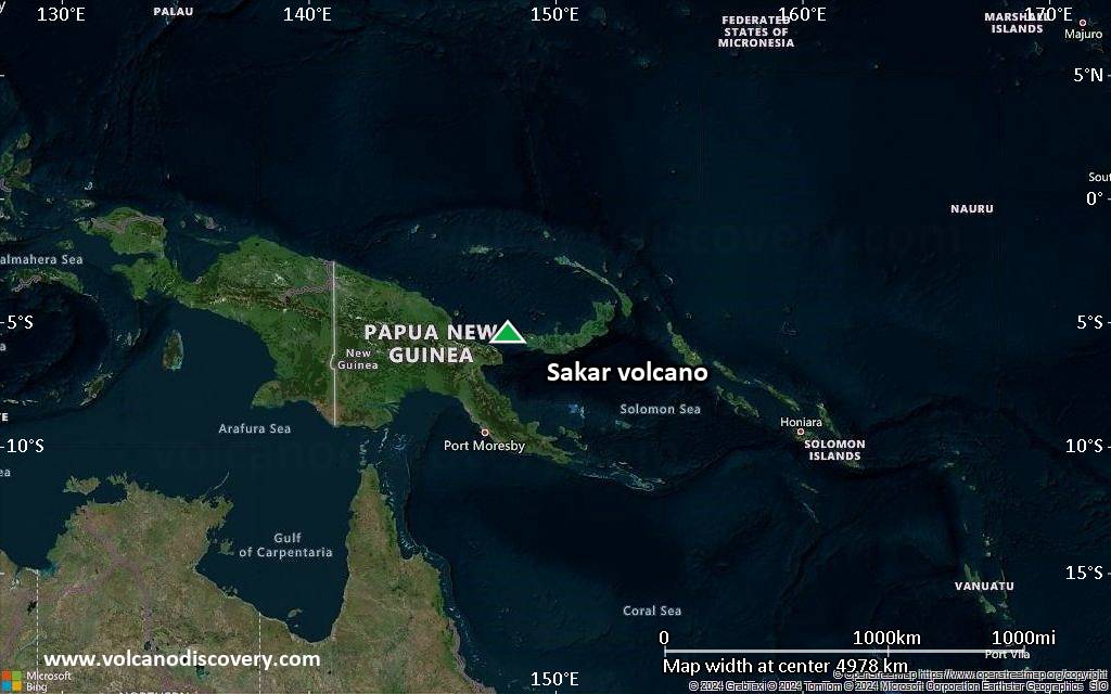 Satellite/aerial-type map of Sakar volcano (region scale large)