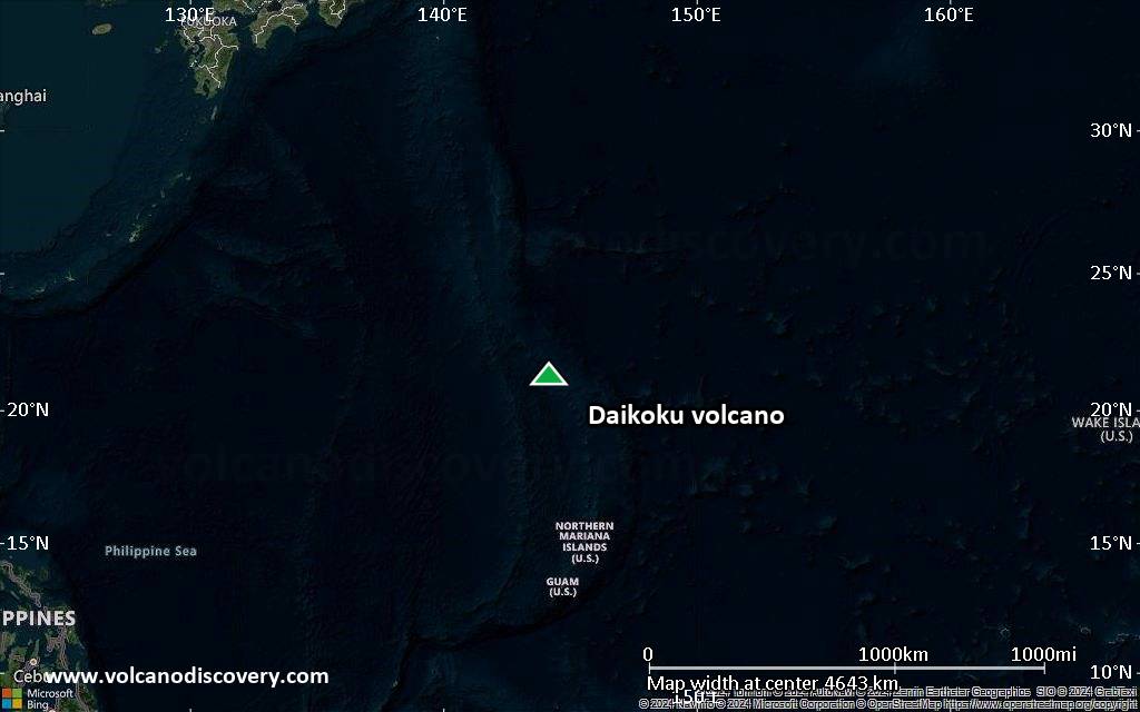 Satellite/aerial-type map of Daikoku volcano (region scale large)