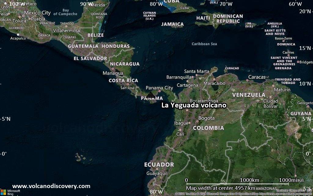 Satellite/aerial-type map of La Yeguada volcano (region scale large)