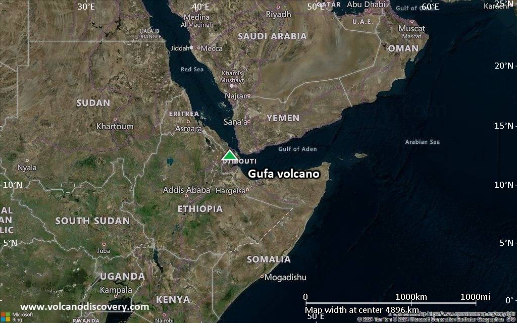 Satellite/aerial-type map of Gufa volcano (region scale large)