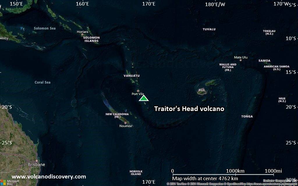 Satellite/aerial-type map of Traitor's Head volcano (region scale large)