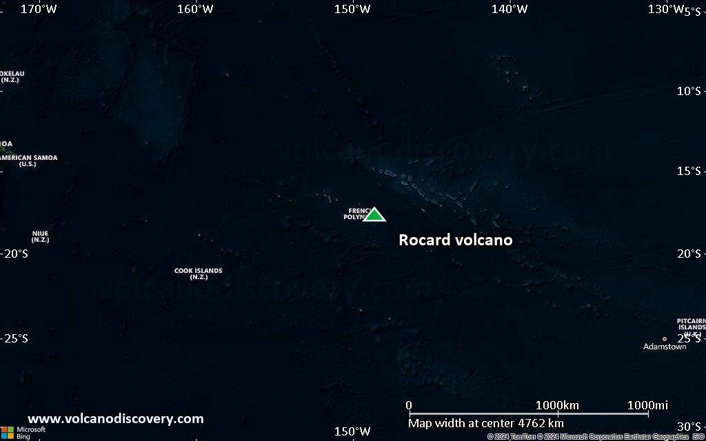 Satellite/aerial-type map of Rocard volcano (region scale large)