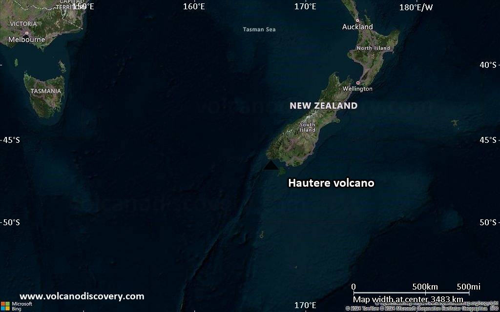Satellite/aerial-type map of Hautere volcano (region scale large)