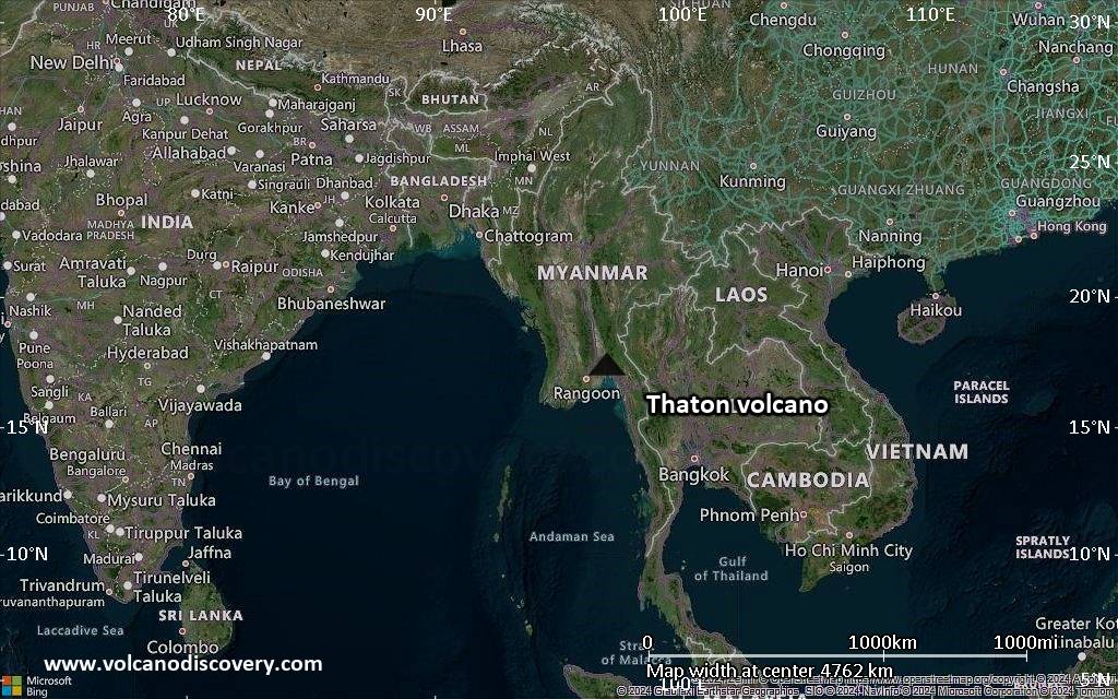 Satellite/aerial-type map of Thaton volcano (region scale large)