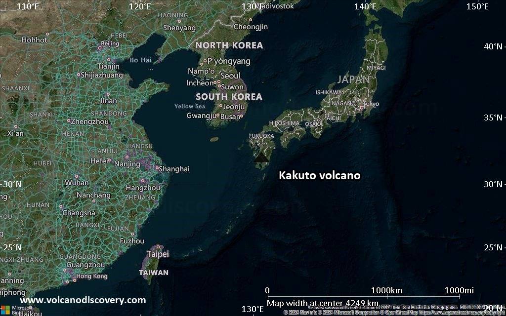 Satellite/aerial-type map of Kakuto volcano (region scale large)