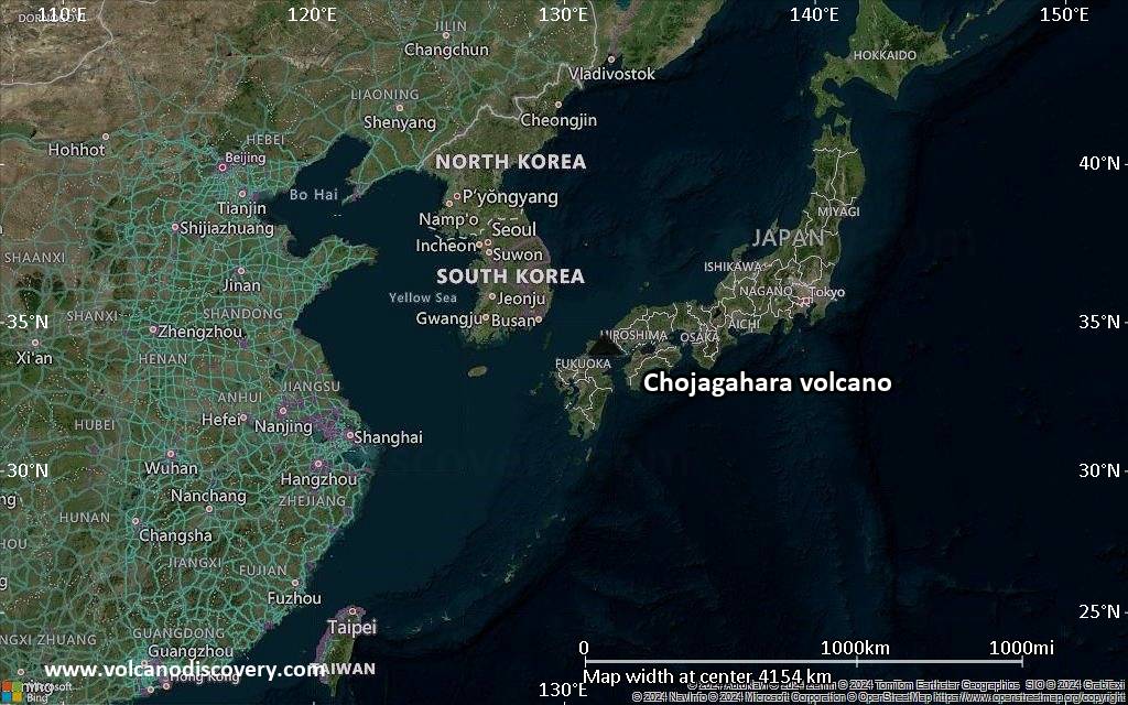 Satellite/aerial-type map of Chojagahara volcano (region scale large)