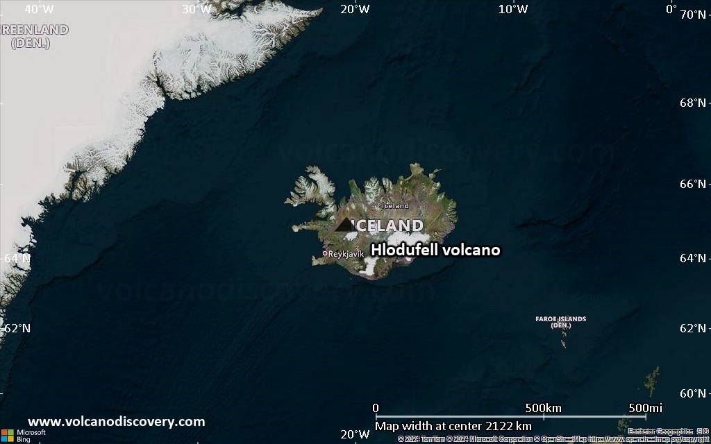 Satellite/aerial-type map of Hlodufell volcano (region scale large)