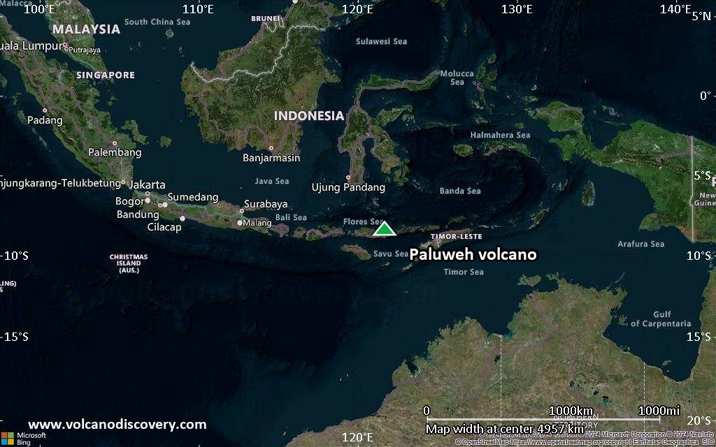 Satellite/aerial-type map of Paluweh volcano (region scale large)