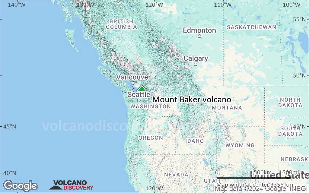 Terrain-type map of Mount Baker volcano (region scale large)