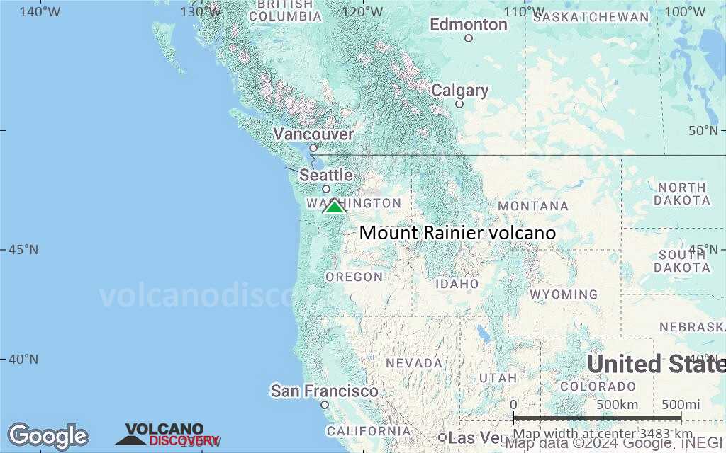 Mount Rainier Vulkan Washington Canada And USA mainland Information