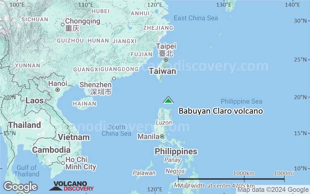 Terrain-type map of Babuyan Claro volcano (region scale large)