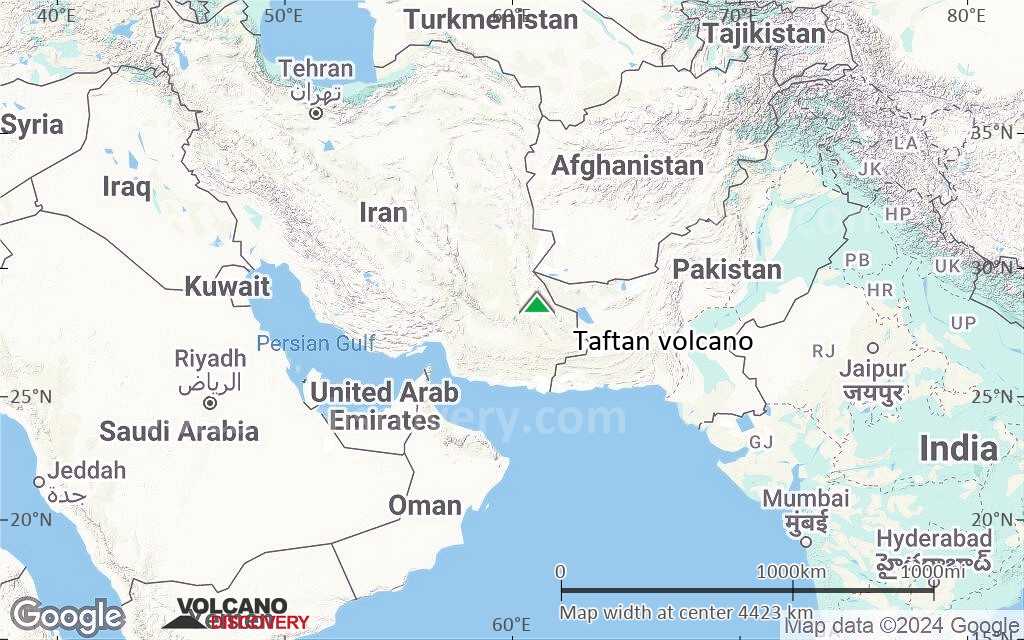 Terrain-type map of Taftan volcano (region scale large)