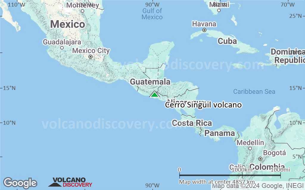 Terrain-type map of Cerro Singüil volcano (region scale large)