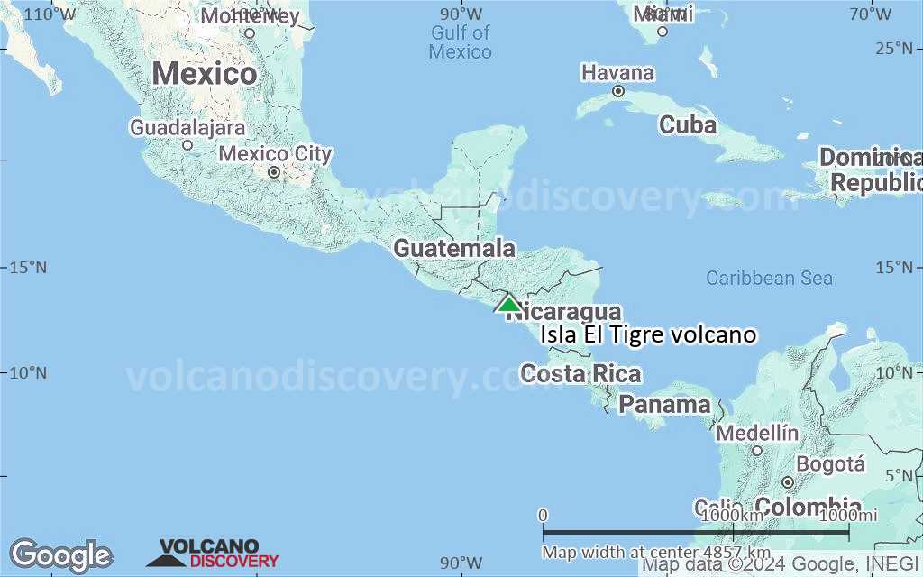 Isla El Tigre Volcano, Honduras - facts & information | VolcanoAdventures