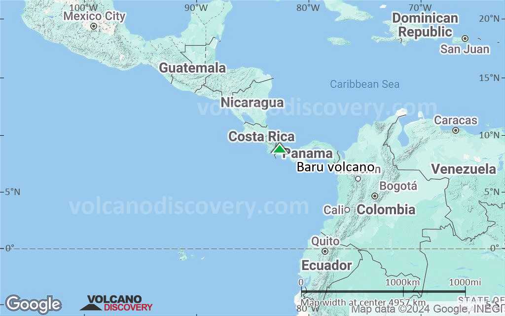 Terrain-type map of Baru volcano (region scale large)