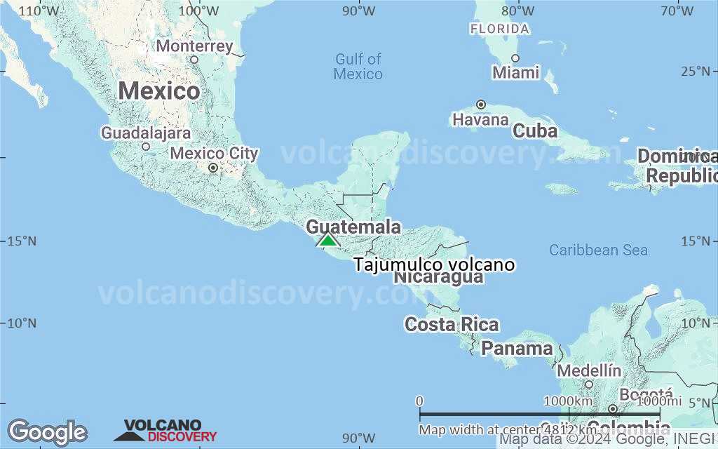 Terrain-type map of Tajumulco volcano (region scale large)