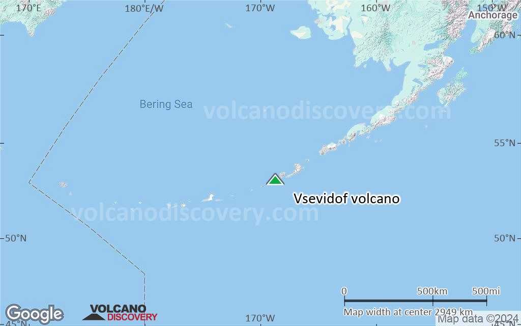 Terrain-type map of Vsevidof volcano (region scale large)