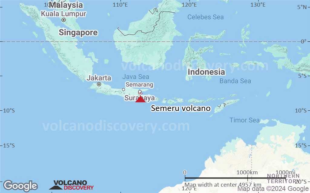 Terrain-type map of Semeru volcano (region scale large)