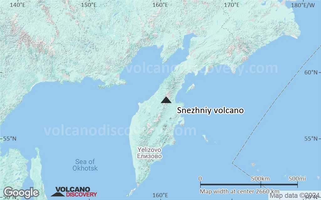 Terrain-type map of Snezhniy volcano (region scale large)