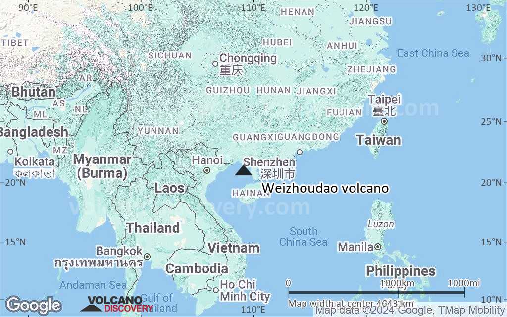 Terrain-type map of Weizhoudao volcano (region scale large)