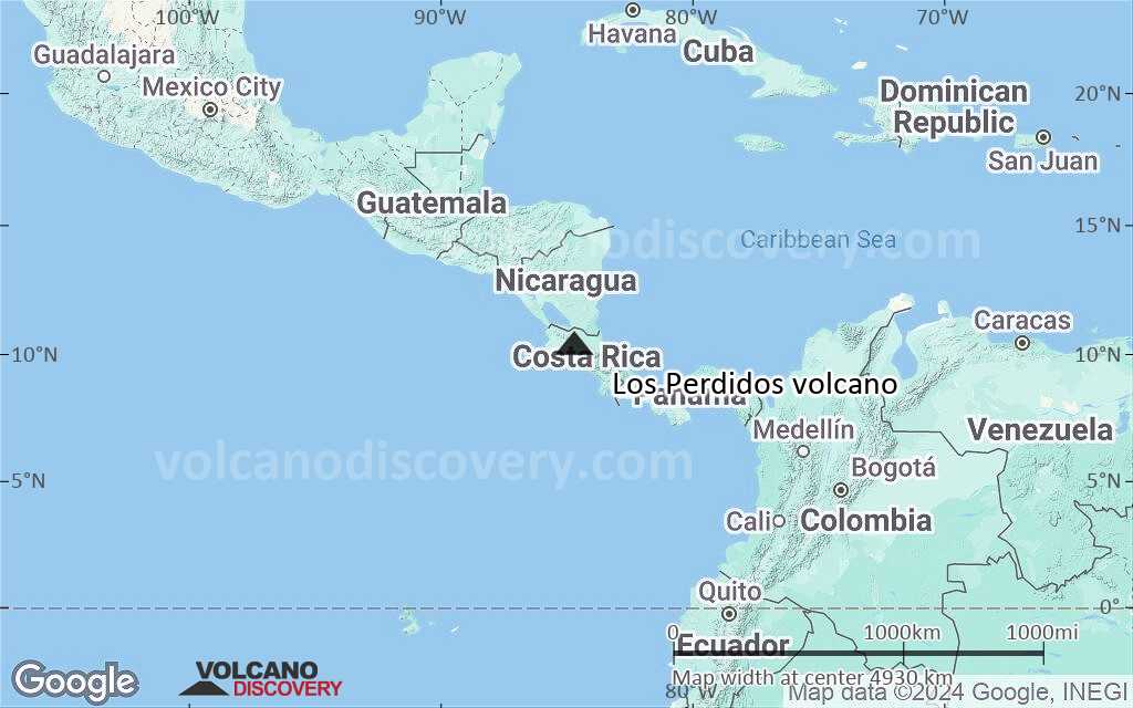 Terrain-type map of Los Perdidos volcano (region scale large)
