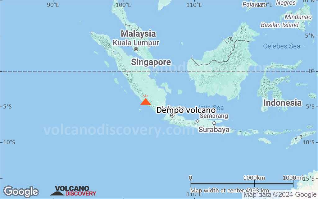 Terrain-type map of Dempo volcano (region scale large)