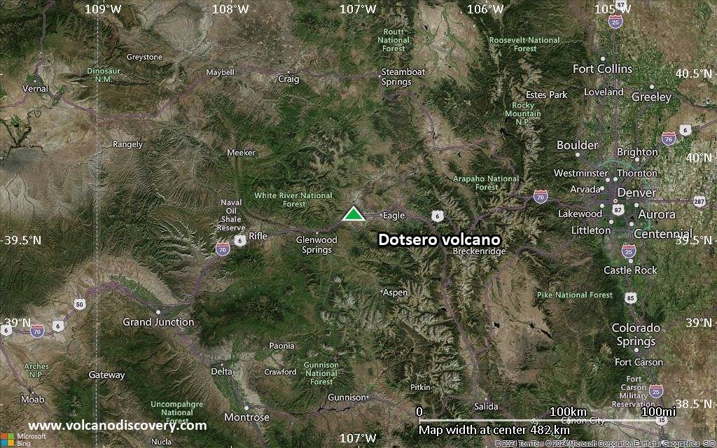 Satellite/aerial-type map of Dotsero volcano (local scale large)