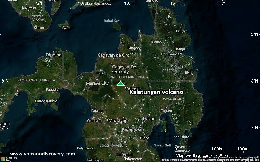 Satellite/aerial-type map of Kalatungan volcano (local scale large)