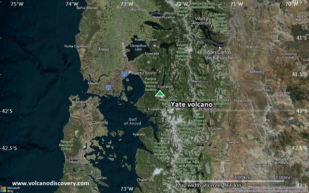 Satellite/aerial-type map of Yate volcano (local scale large)
