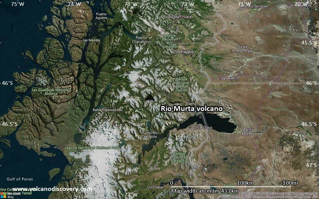 Satellite/aerial-type map of Rio Murta volcano (local scale large)