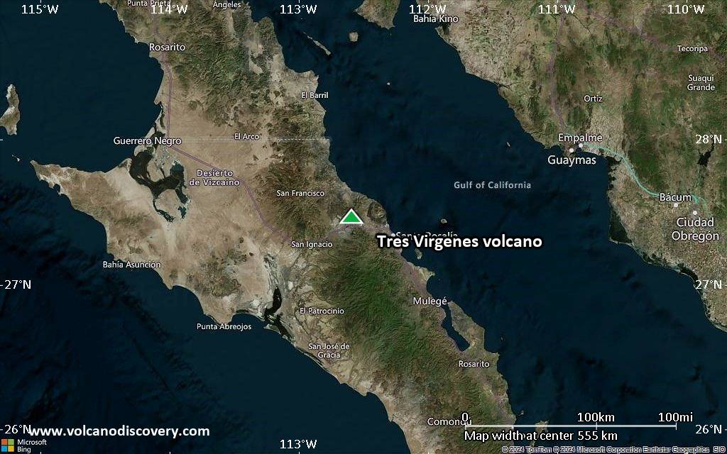 Satellite/aerial-type map of Tres Virgenes volcano (local scale large)