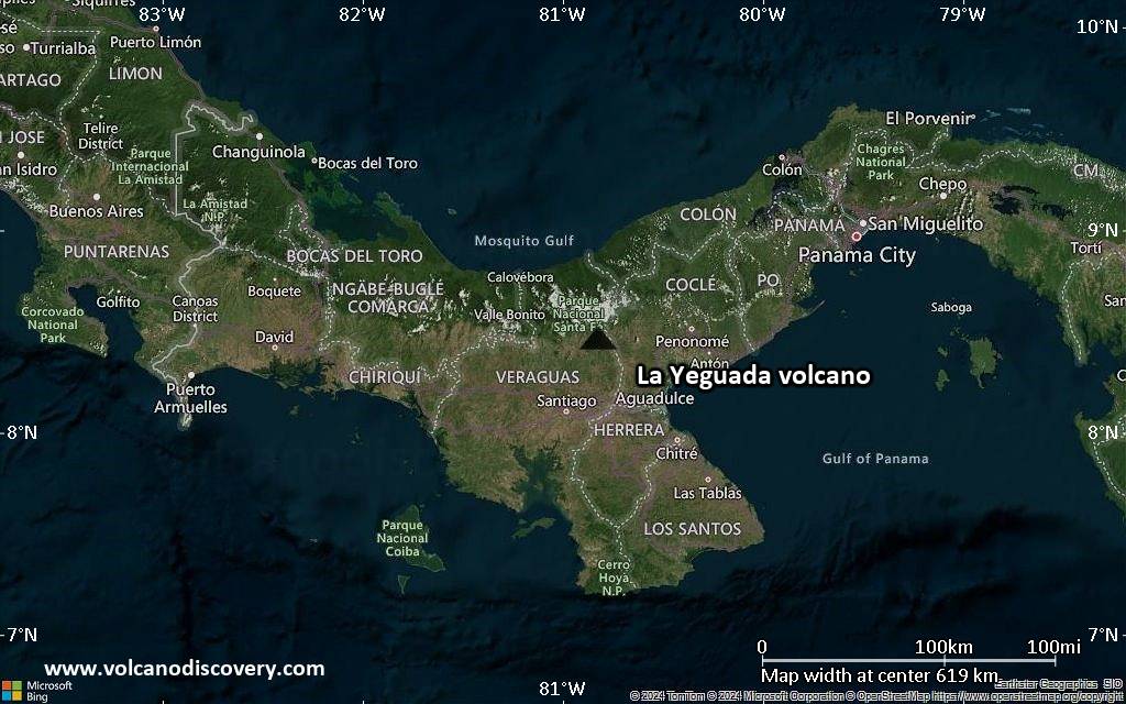 Satellite/aerial-type map of La Yeguada volcano (local scale large)