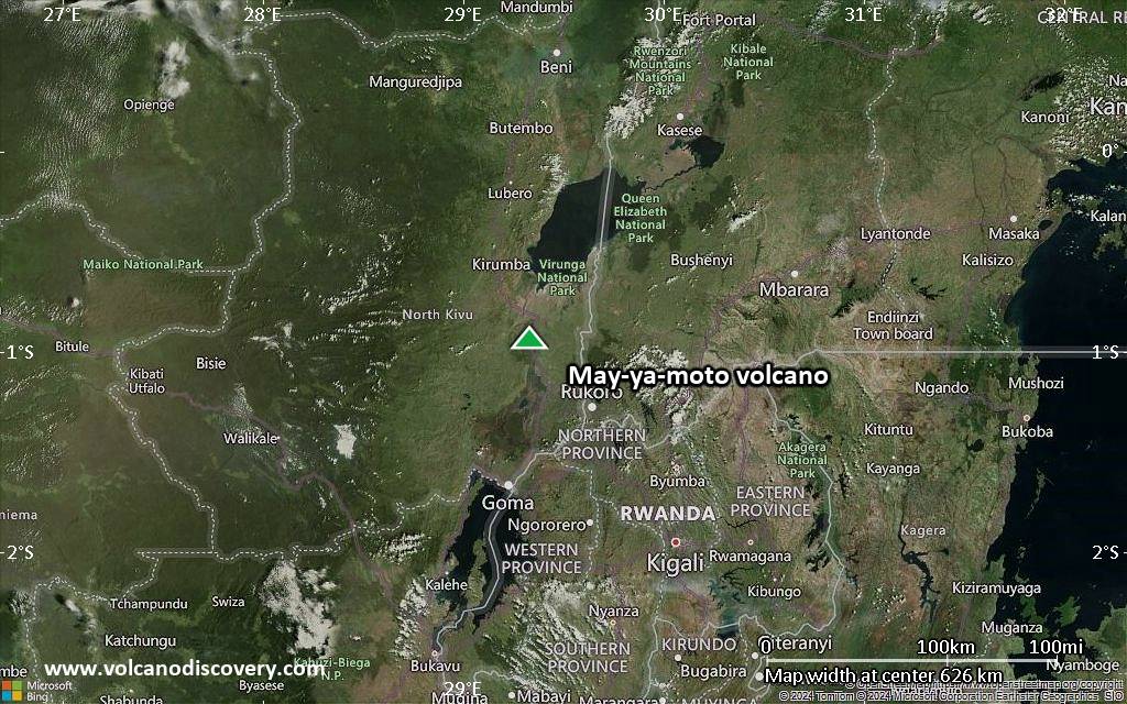 Satellite/aerial-type map of May-ya-moto volcano (local scale large)