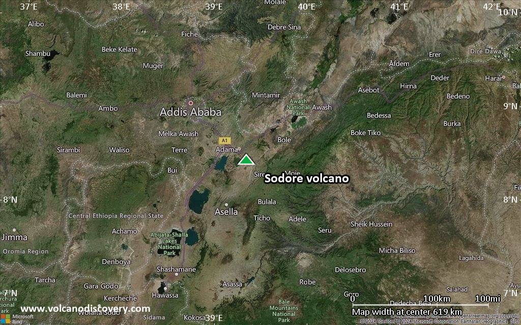 Satellite/aerial-type map of Sodore volcano (local scale large)