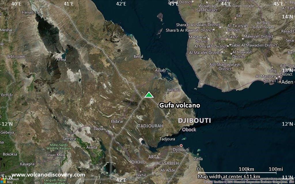 Satellite/aerial-type map of Gufa volcano (local scale large)