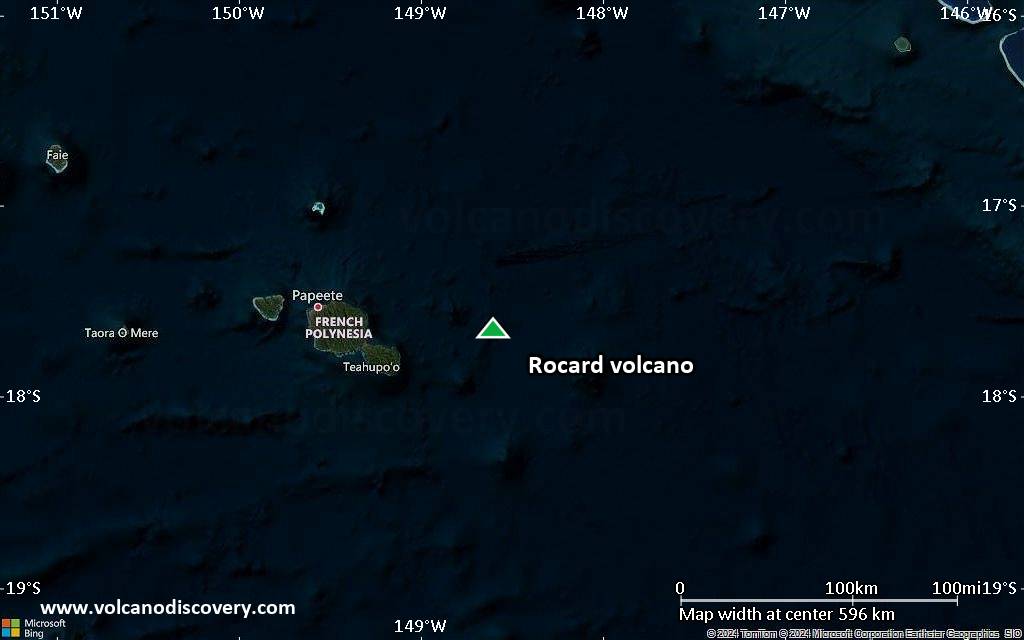 Satellite/aerial-type map of Rocard volcano (local scale large)