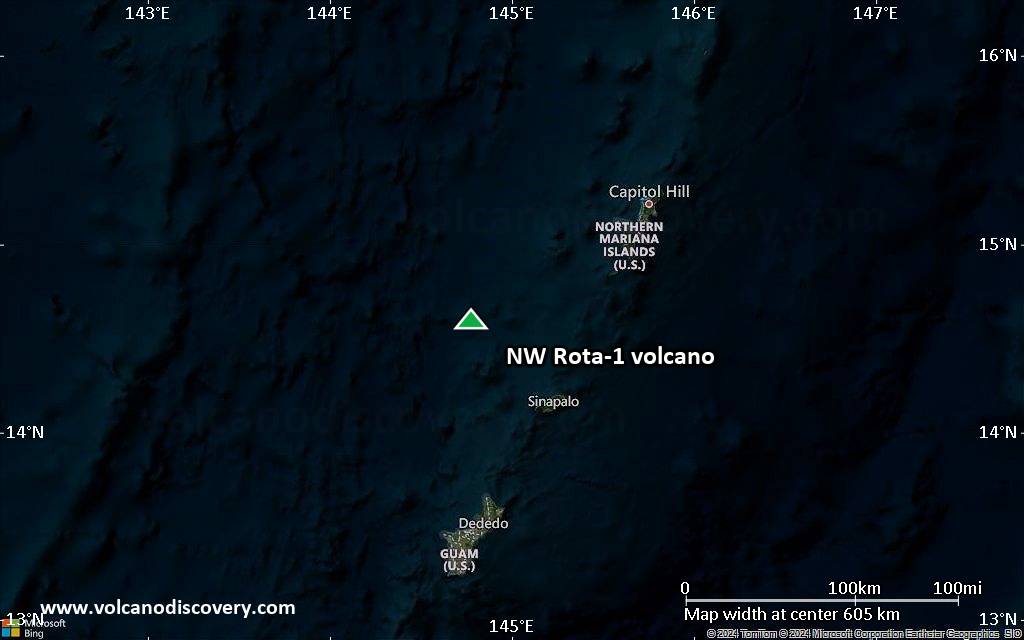 Satellite/aerial-type map of NW Rota-1 volcano (local scale large)